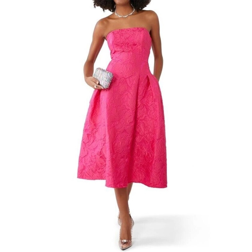 Sachin + Babi Vibrant Pink Strapless Dress